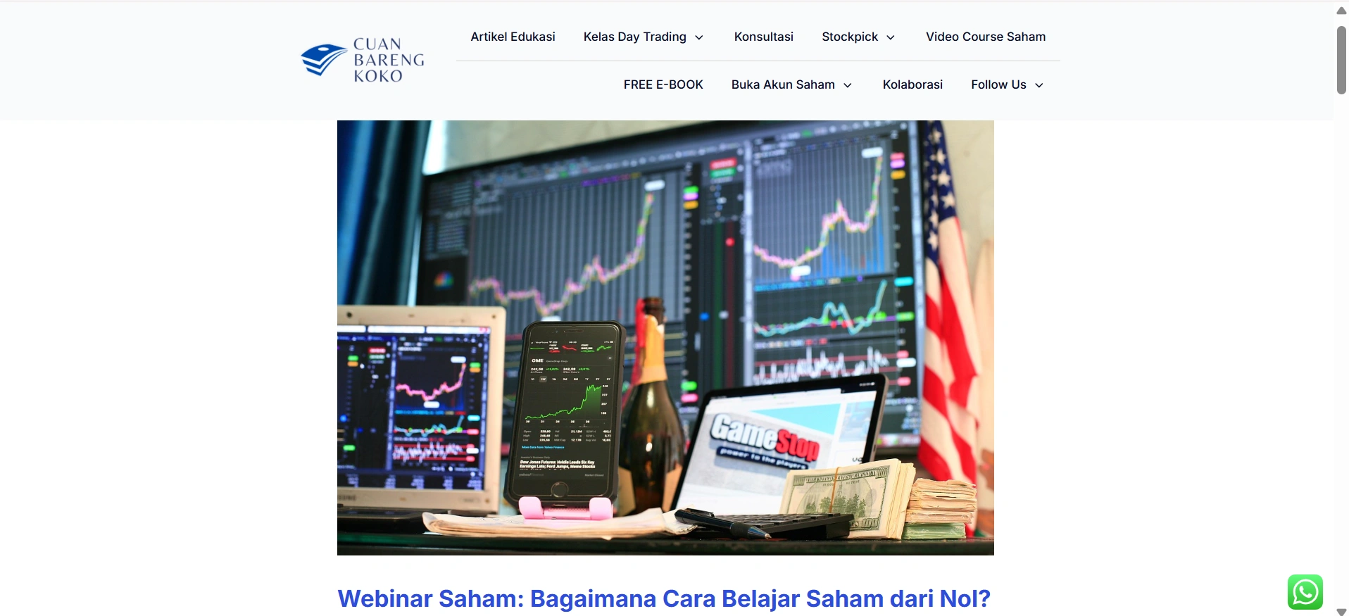 Karyawan Belajar Cuan Lewat Webinar Trading Saham